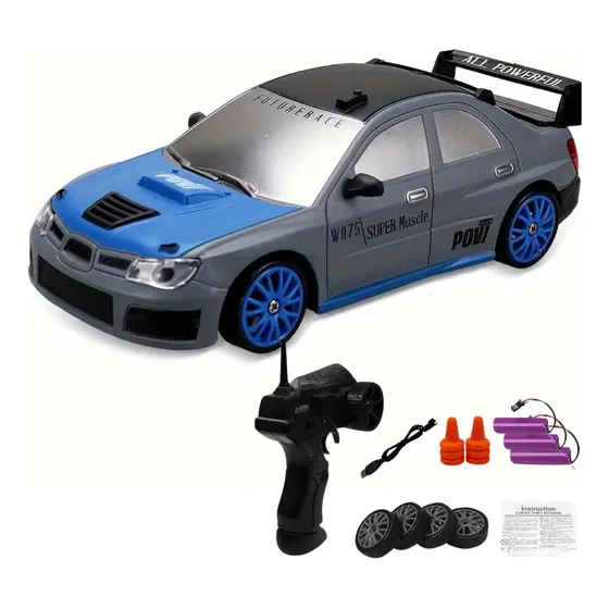 Auto A Control Remoto Para Derrapar Rc Drift C/ Ruedas Conos