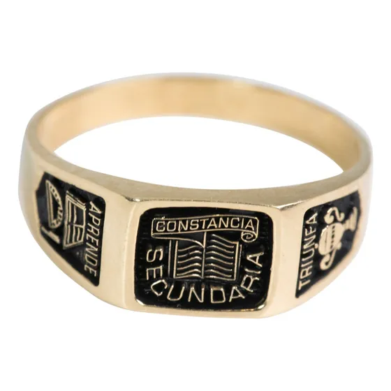 Anillo Graduación Oro 10k Kinder Primaria Secundaria Prepa