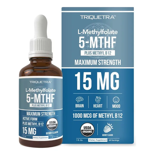 L-metilfolato 5-mthf 15 Mg Triquetra Health 30 Ml Sabor Sin Sabor