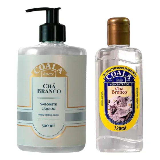 Kit Sabonete Líquido E Limpador Perfumado Chá Branco - Coala