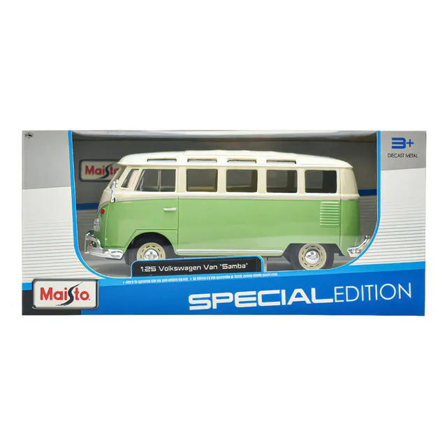 Volkswagen Van Samba Special Edition Escala 1:25 Maisto Color Verde Claro/blanco