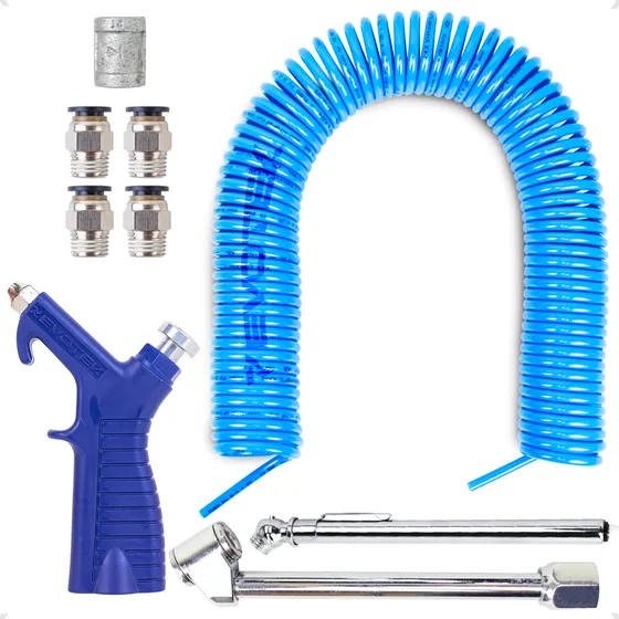 Multiuso Compressor Tufão Mangueira Espiral PU 10m Bico Encher Pneu