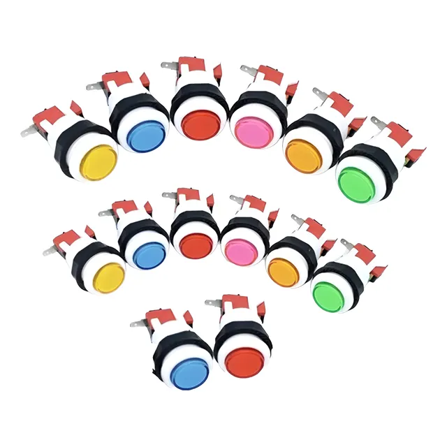 Botones Arcade Maquinita Bicolor Y Micros Zippy 20 Piezas