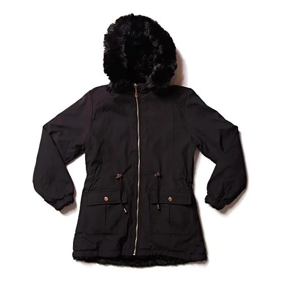 Parka Infantil - Forrada Com Pelo - Duplaface De Sarja
