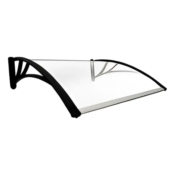 Alero Policarbonato Transparente y Soporte Negro 1.0 X 0.8m Morro