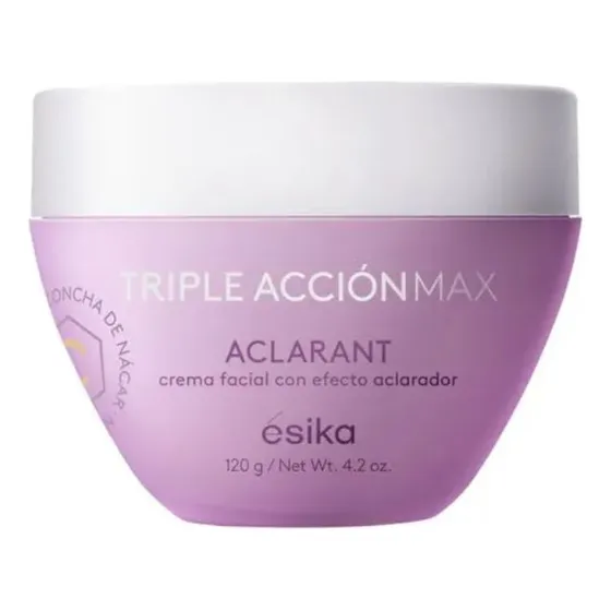Triple Acción Max Aclarante Crema Facial Ésika 120g Todo Tipo De Piel Día/noche