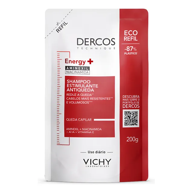 Refil Shampoo Dercos Energy+ 200g Vichy