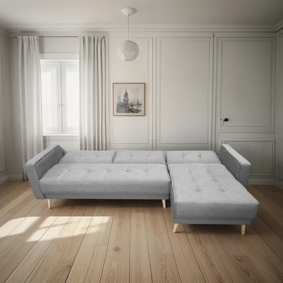 Sala Esquinera En L Asia Con Sofa Cama Plegable Mobydec