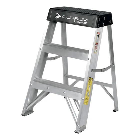 Escalera Cuprum, Tijera 0.73m 2 Peldaños 225kg