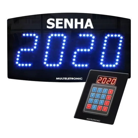 Painel De Senha Aleatório Com Teclado Com Visor Lanchonete