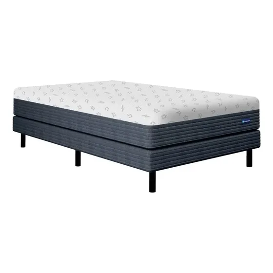 Sommier Y Colchón 2 Plazas 140x190 De Espuma Freestyle Box La Espumería Gris Oscuro