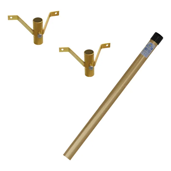 Kit 2 Suportes Antena Parede  Tubo Galvanizado 3/4  2 Metros