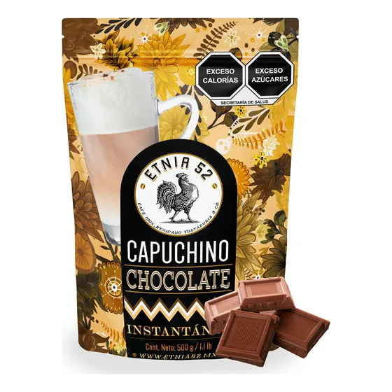 Café Capuchino Instantáneo Sabor Chocolate, Etnia 52 - 500gr