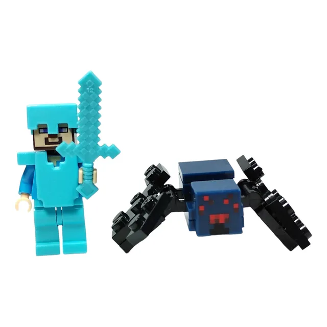 Bonecos Mini Figuras Minecraft Kit C/ 2x Personagens Escolha