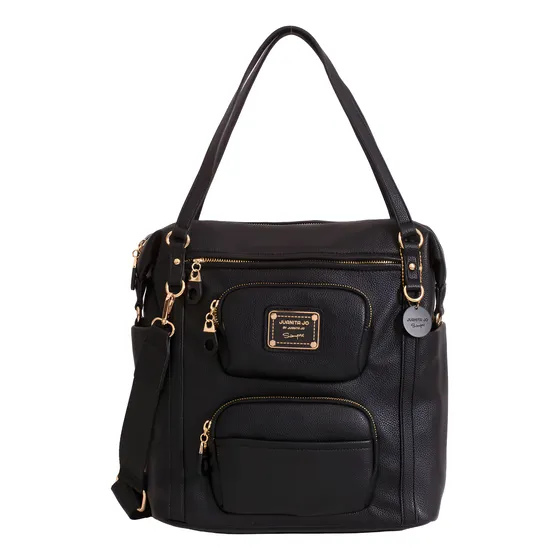 Cartera Shopping Bag Ursula Grande Juanita Jo Mujer Oficina Negro Lisa