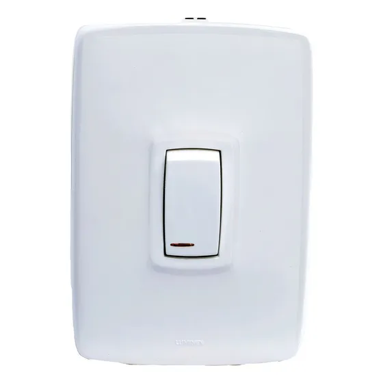 Interruptor Sencillo Luz Piloto Blanco