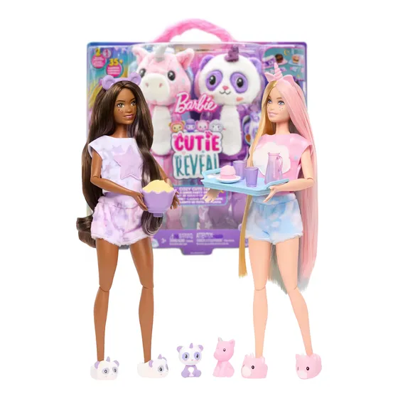 Boneca Barbie Cutie Reveal Conjunto Festa Do Pijama Mattel