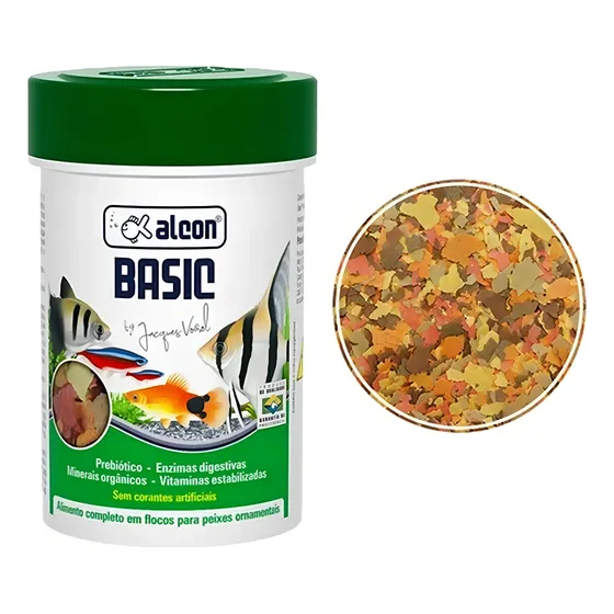 Ração Peixe Alcon Basic 50g Flocos aquário comunitário