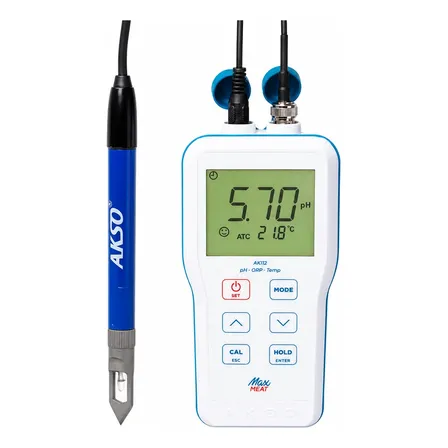 Medidor De Ph Para Carnes Akso Ak112 Com Eletrodo Faca Cinza
