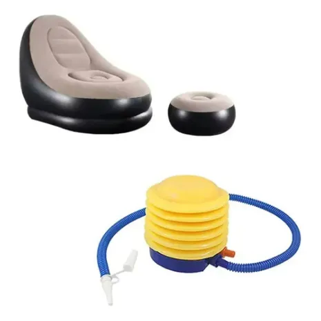 Sofa Con Reposa Pies Inflable Puff Sillon Portatil Comodo