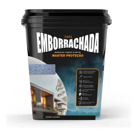 Tinta Emborrachada Masterfix 4kg Impermeável Flexível Acabamento Fosco Cor Cromio
