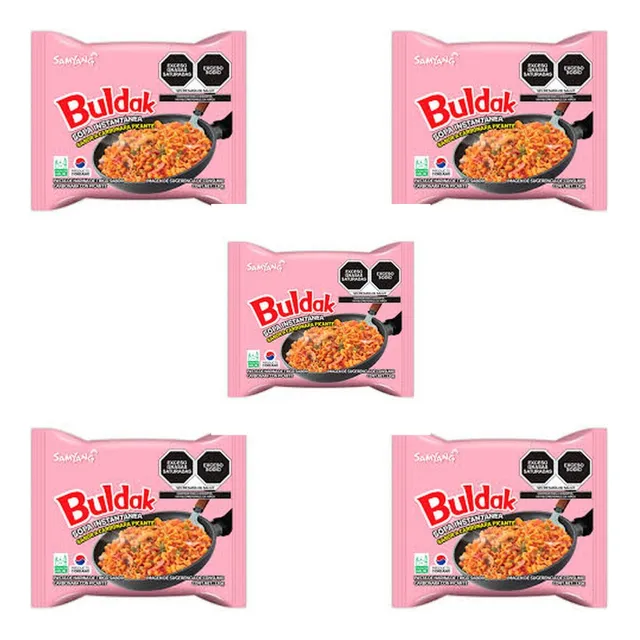 Ramen Coreano Buldak Sabor Carbonara Picante 130g 5pzs