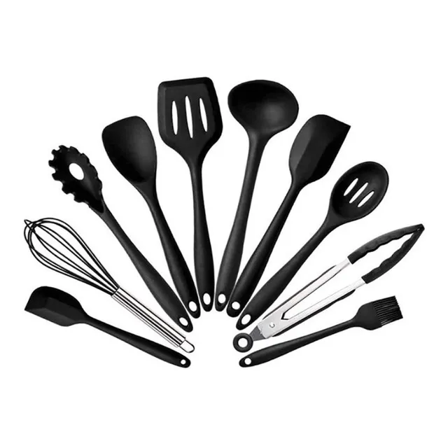 Jogo C/ 10 Espátulas De Silicone Utensilio Resistente 
