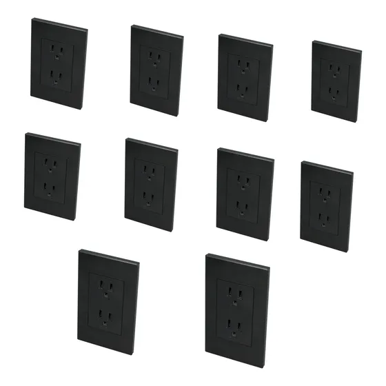 Kit 10placas Cont Dup Ngr +1 Placa Apaga+2 Placa Doble Apa