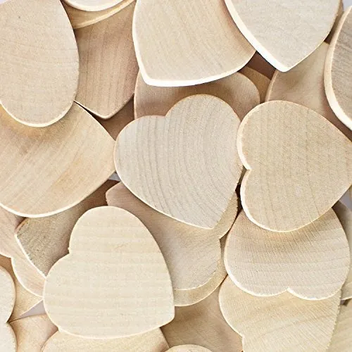 Lote De 50 Piezas De Madera En Forma De Corazón Para Manuali