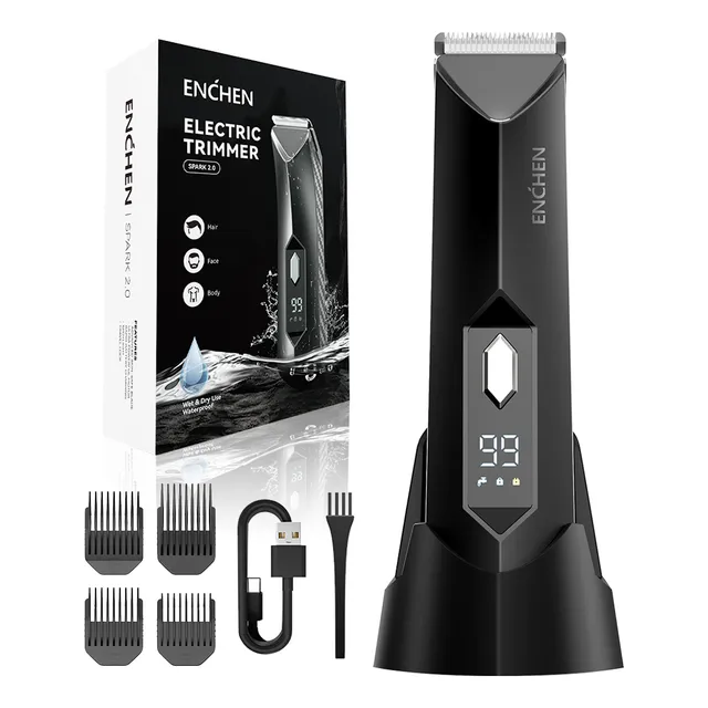 ENCHEN Rasuradora Eléctrica Recargable por USB, Impermeable IPX7, Afeitadora Indolora para Vello Íntimo, Facial, Axilas y Piernas