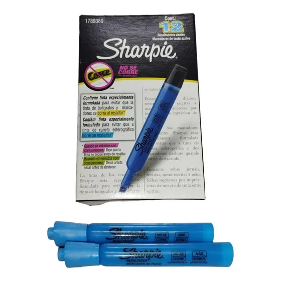 Resaltador Sharpie Azul - Rosado - Verde (cj X 12 Und)