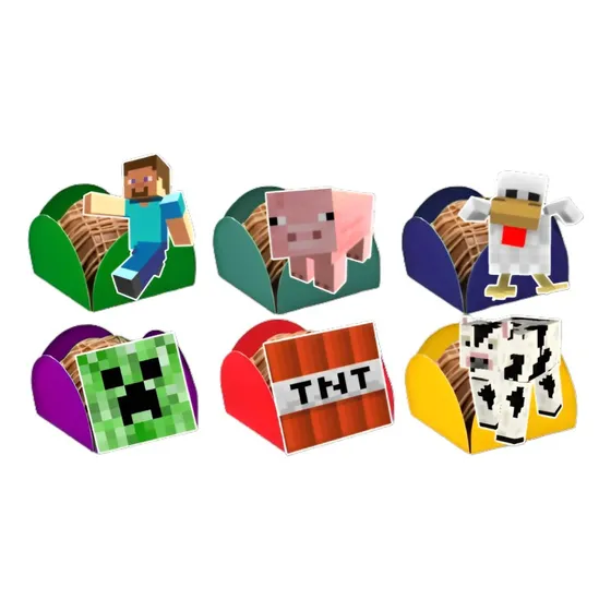 50 Forminhas Minecraft P/ Docinho De Festa Infantil