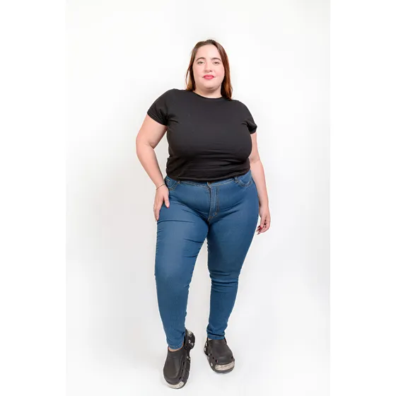 Pantalon Zaira Jeans Mujer Skinny Largo Talles Grandes