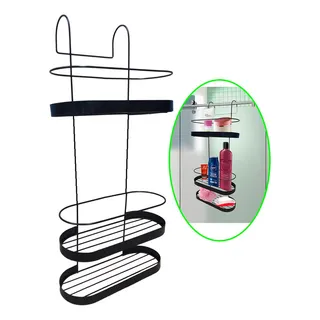 Suporte Porta Shampoo 3 Andares Preto Linha Luxo Para Box Suporte Porta Shampoo 3 Andares Preto Linha Luxo Para Box
