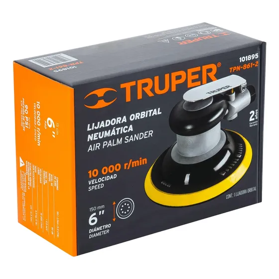 Lijadora Orbital Neumática Industrial 6 | Truper |cód:101895