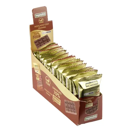 Display Chocolate 70% Cacau Adoçado C/ Tâmara 15und 13gr