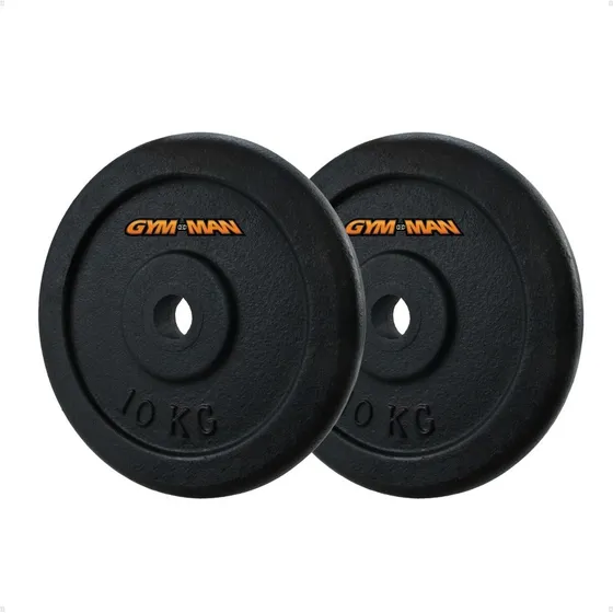 20 Kilos Discos Fundicion Macizo Hierro Mancuernas Pesa C