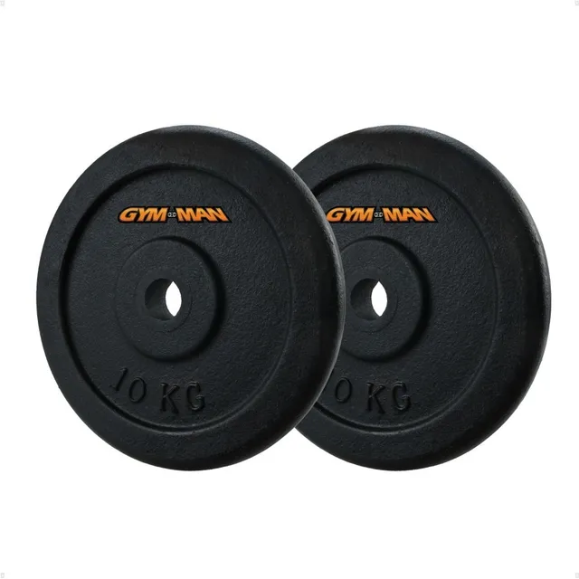 20 Kilos Discos Fundicion Macizo Hierro Mancuernas Pesa C