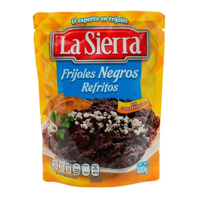 Frijoles La Sierra Negros Refritos 400g