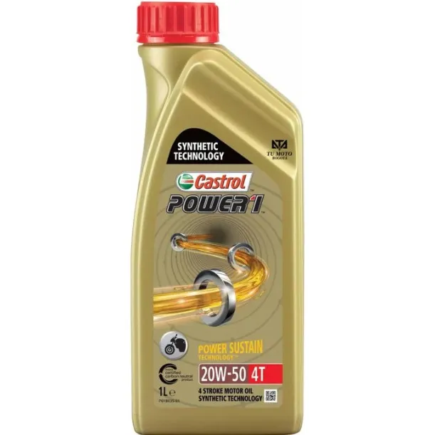 Aceite Lubricante Moto Para Motor Castrol Power 1 20w-50 Sintético 4t