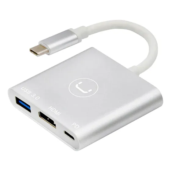 Hub Unnotekno Usb Tipo C A, Hdmi,4k, Usb 3.0 Y Pd 60w