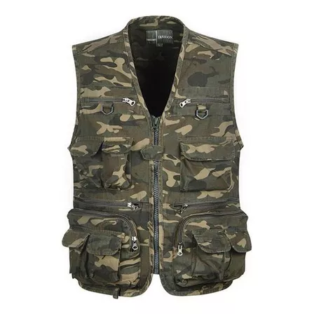 Chaqueta Múltiples Chaleco De Camuflaje Bolsillo De Pesca