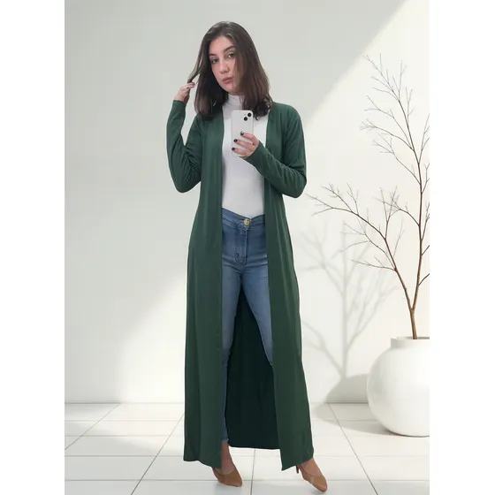 Cardigan Maxi Longo Em Viscolycra