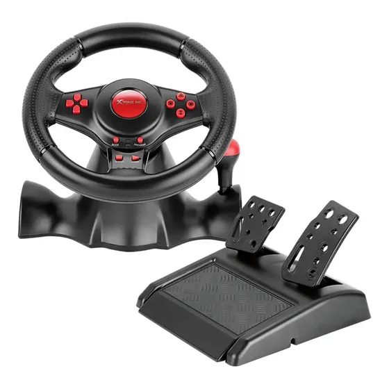 Volante Gamer Xtrike Con Vibracion Pc Ps4 Ps3 Xbox Switch GT-903 Negro | Cuotas sin interés