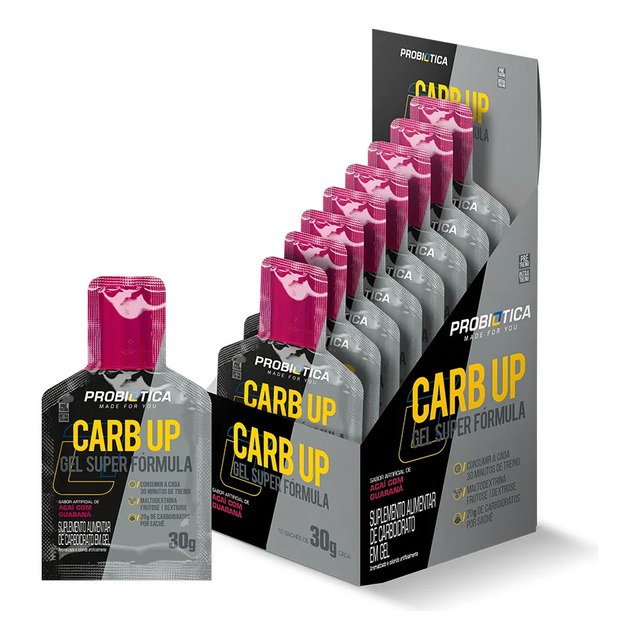 Carb Up Gel Super Fórmula 10 Saches De 30g Cada (300g) - Probiótica Sabor:açaí Com Guaraná Carb Up Gel Super Fórmula 10 Saches De 30g Cada (300g) - Probiótica Sabor:açaí Com Guaraná