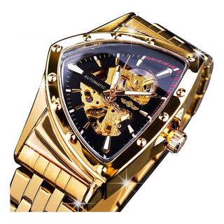 Reloj Mecánico De Oro Transparente Con Calavera Para Hombre Reloj Mecánico De Oro Transparente Con Calavera Para Hombre