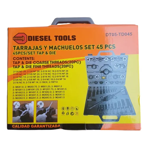 Set Macho Para Hacer Rosca Y Tarraja (45pzs) Diesel Tools