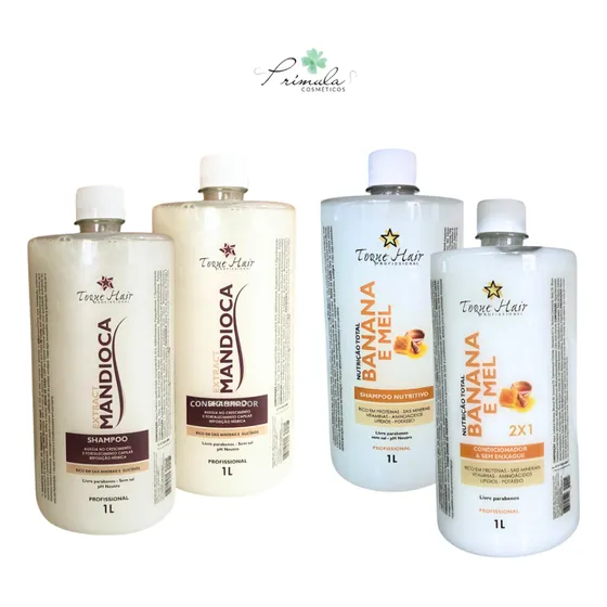 1 Shampoo E 1 Condicionador De Banana E Mel E De Mandioca