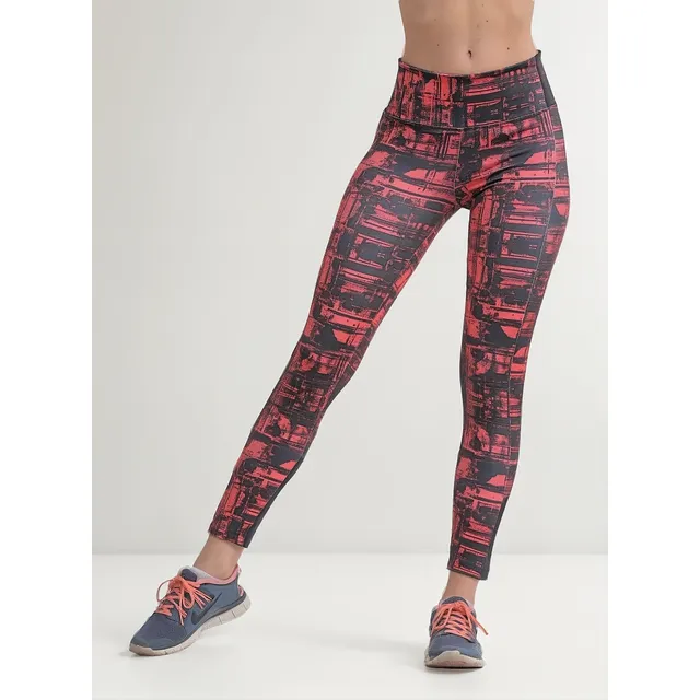 Calza Larga Deportiva Mujer Tiro Alto Calce Perfecto Rojo