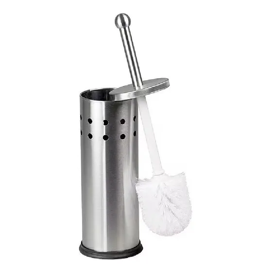 Limpador De Vaso Em Inox: Escova Sanitária Com Suporte